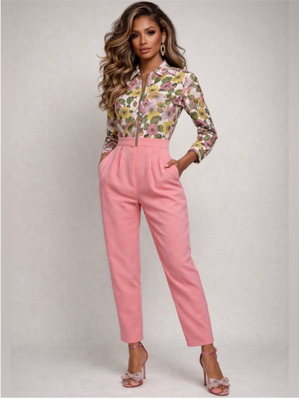 Tuckernuck Wildflower Fields Adalie Jumpsuit 6 Pink Floral Quiet Luxury NWT